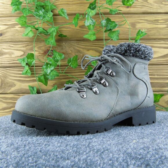 Cliffs by White Mountain Peyton Women Ankle Boots Boots Gray Fabric Lace Up Sz 8 - Picture 1 of 11